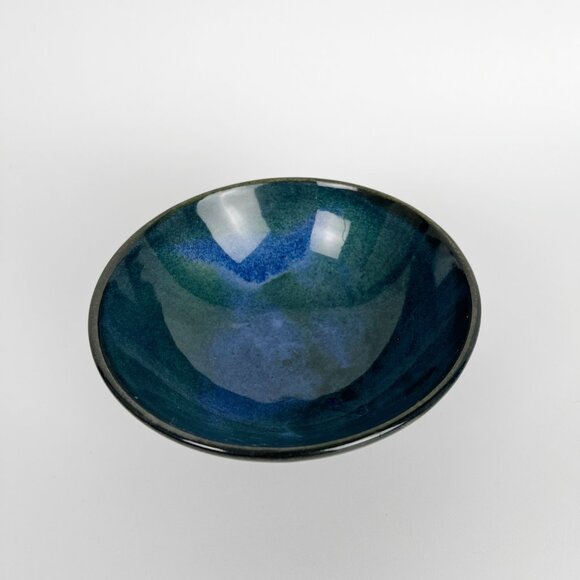 Stunning Handmade Ceramic Trinket Dish Globe Bowl Shine Hand Made Crafted Wheel - Picture 4 of 4